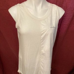 LAST DAY! Gigi Moda White Glittery Tank Top